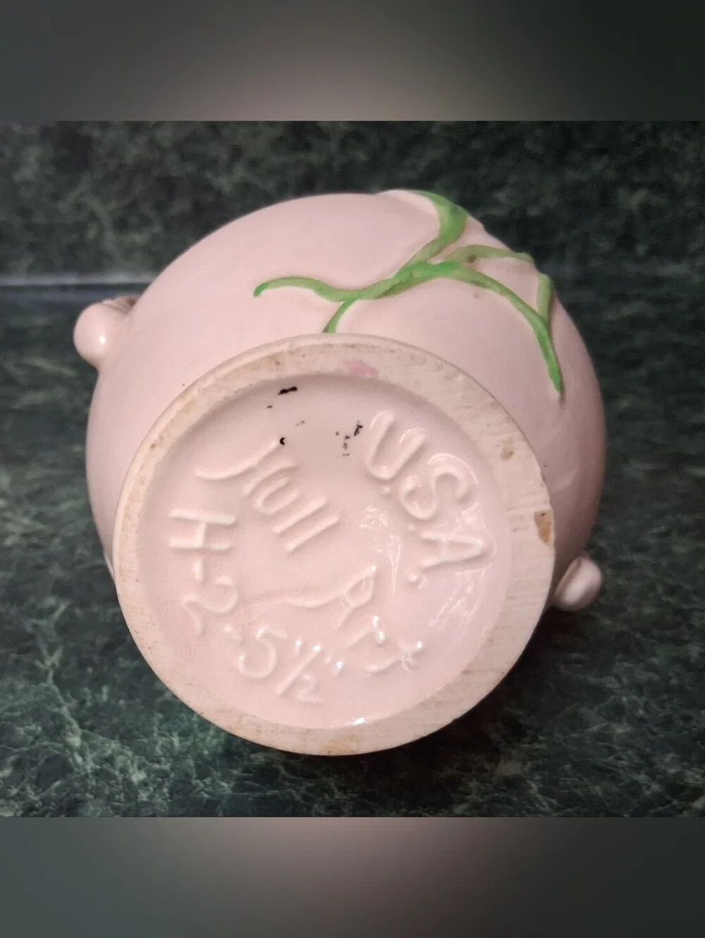 Vintage Ca. 1947-48 Hull Art Pottery Vase Glossy Pink, Blue Magnolia H-2-5-1/2